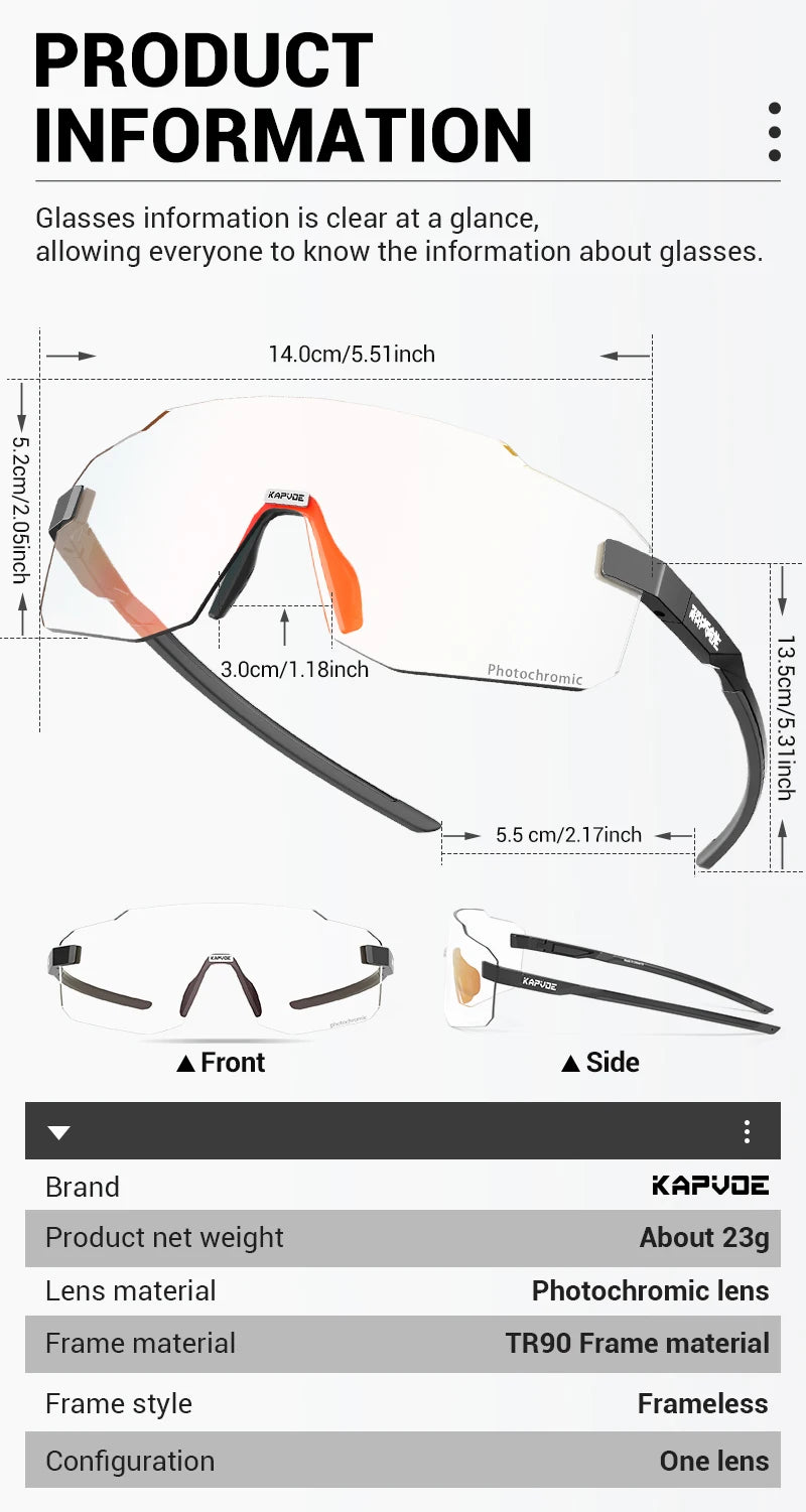 Kapvoe New Cycling Glasses  Men UV400 Sports Running Sunglasses Women Outdoor Drving Hiking Riding Goggles MTB Bicycle Eyewear