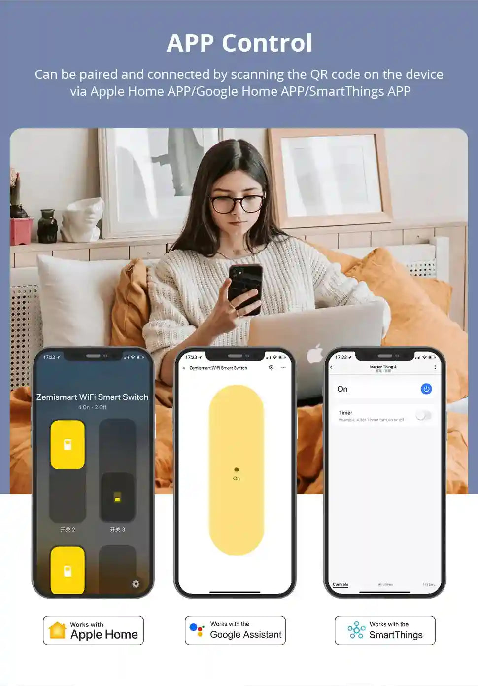 Matter Smart Wall Light Switch WiFi | 1-6 Gang Multi-Room Control Tidesmit