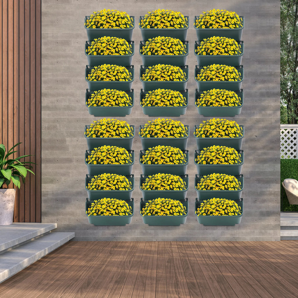 24PCS Vertical Garden Planter 3kg Wall Mounted Planter Wall Hanging Flower Pot Decor for Gardens Terraces Balconies
