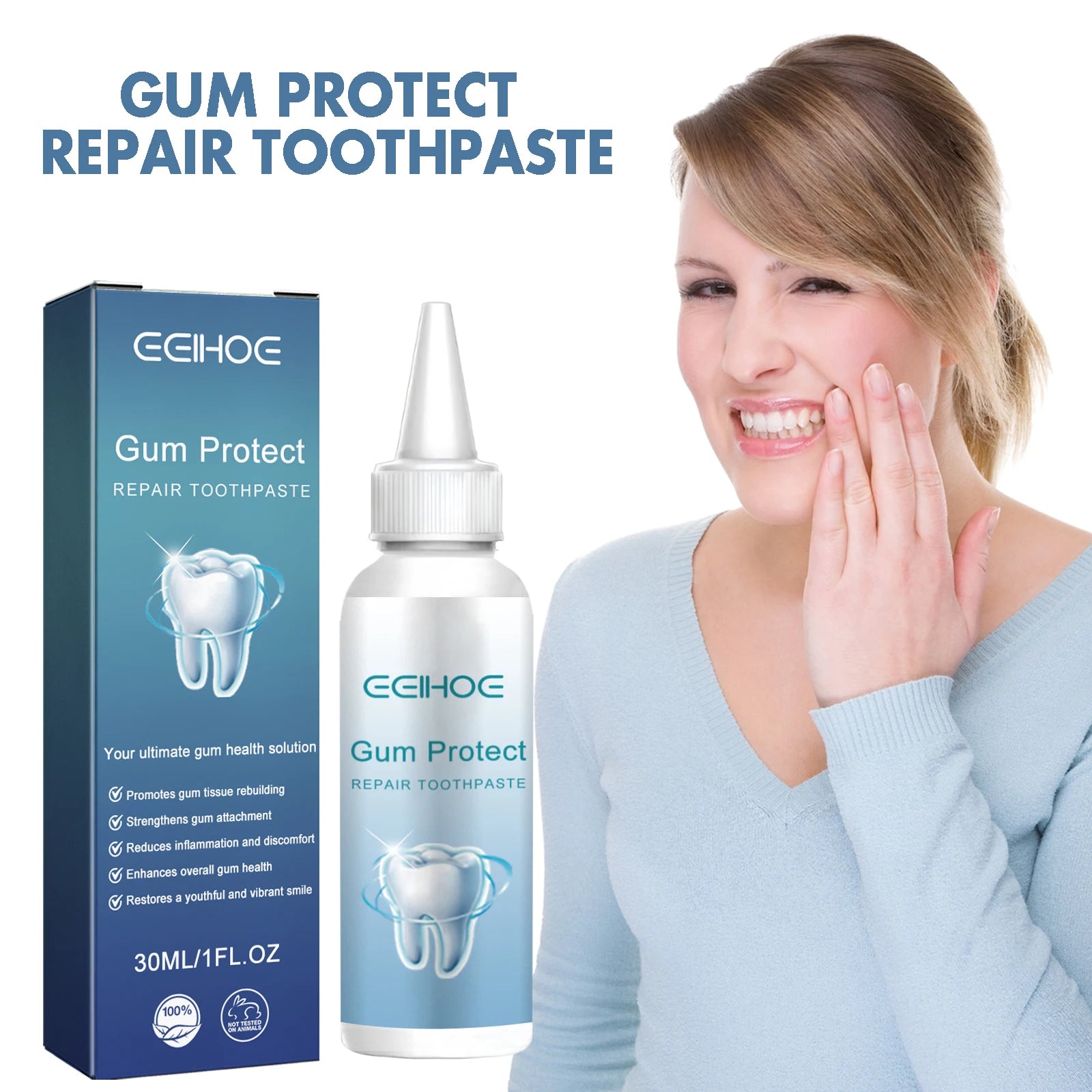 Tidesmit teeth whitening serum for gum atrophy repair, dental allergy relief, and deep cleaning of tooth caries