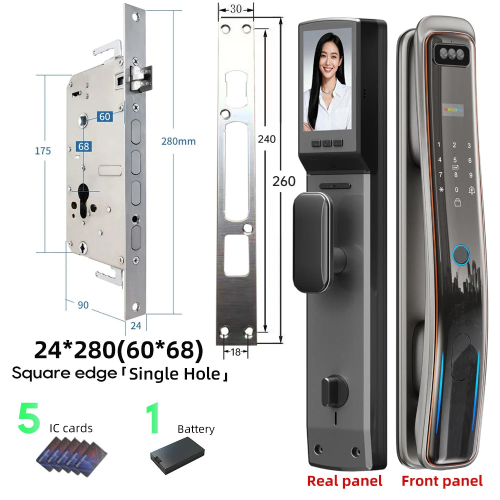 Wifi Wishome APP Face Recognition Smart Door Lock With Camera   Digital Door Lock Automatic Door Lock