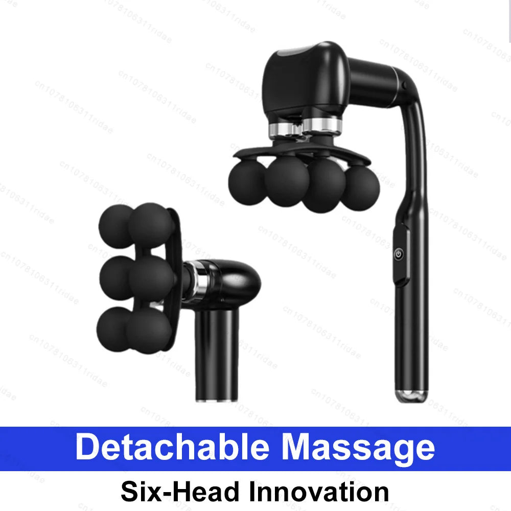 Fascia Gun 6-Head Percussive Therapy Deep Tissue Muscle Massager Fascia Gun Tidesmit