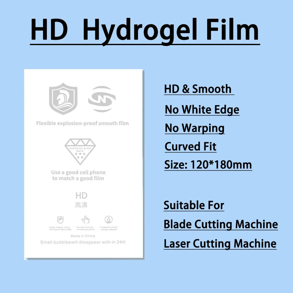 50Pcs Protector Hydrogel Film Airbag Bulletproof Moible Phone HD Privacy Matte UVRAY TPU Sheet for Auto Cutter Plotter Machine