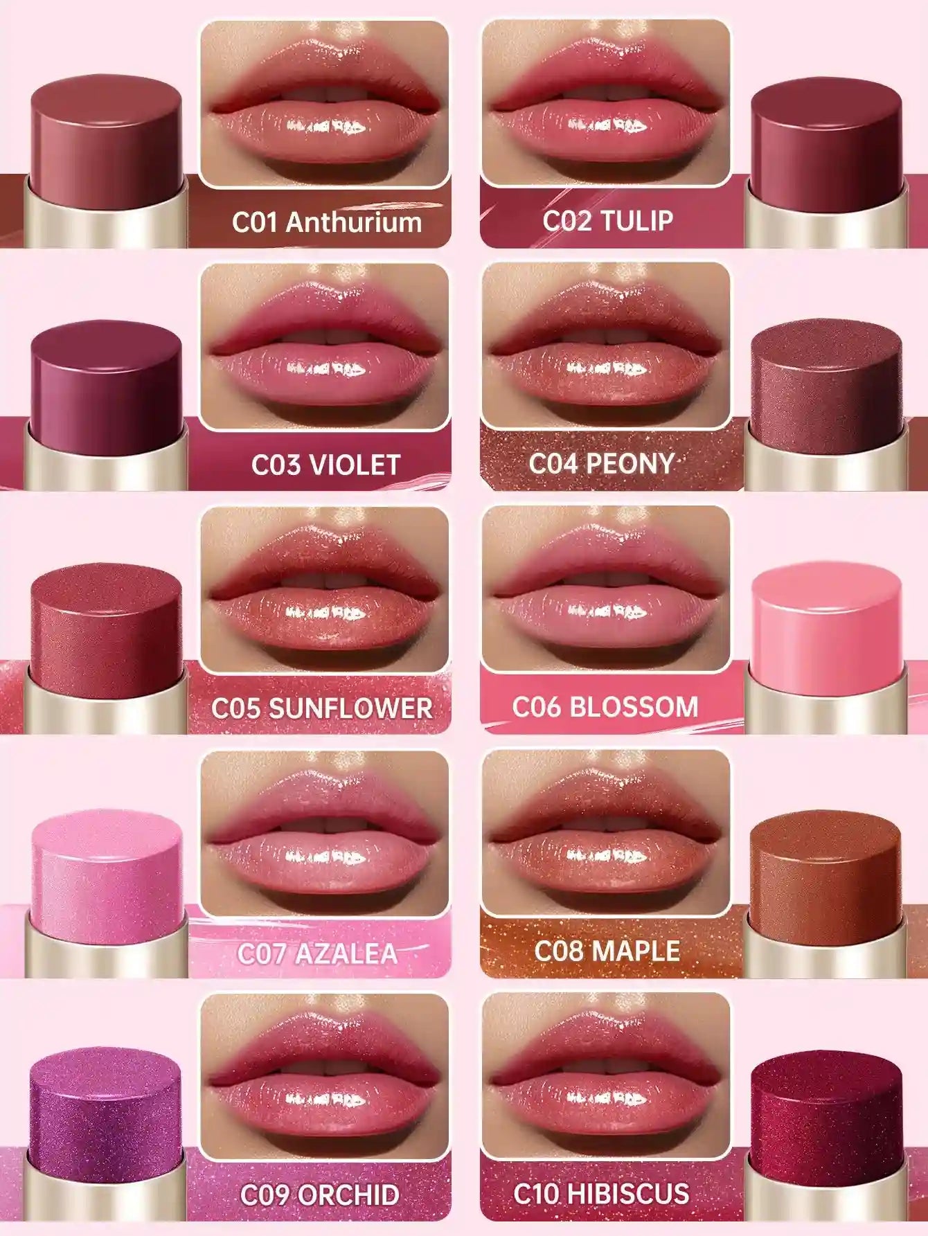 Moisturizing Tinted Lip Balm - Hydrating Lip Care with 6 Vibrant Shades Lip Care Tidesmit