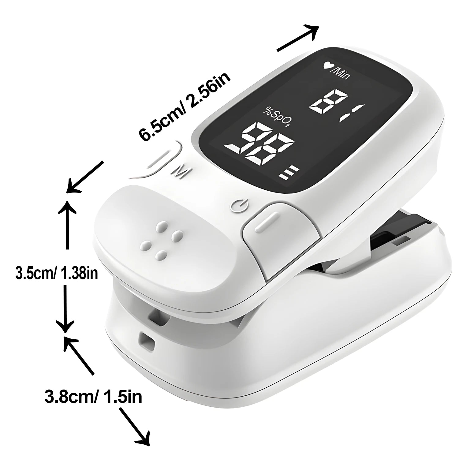 Fingertip Pulse Oximeter SpO2 Monitor Oxygen Saturation Monitor Pulse Rate Measuring Gauge Device Heart rate monitor