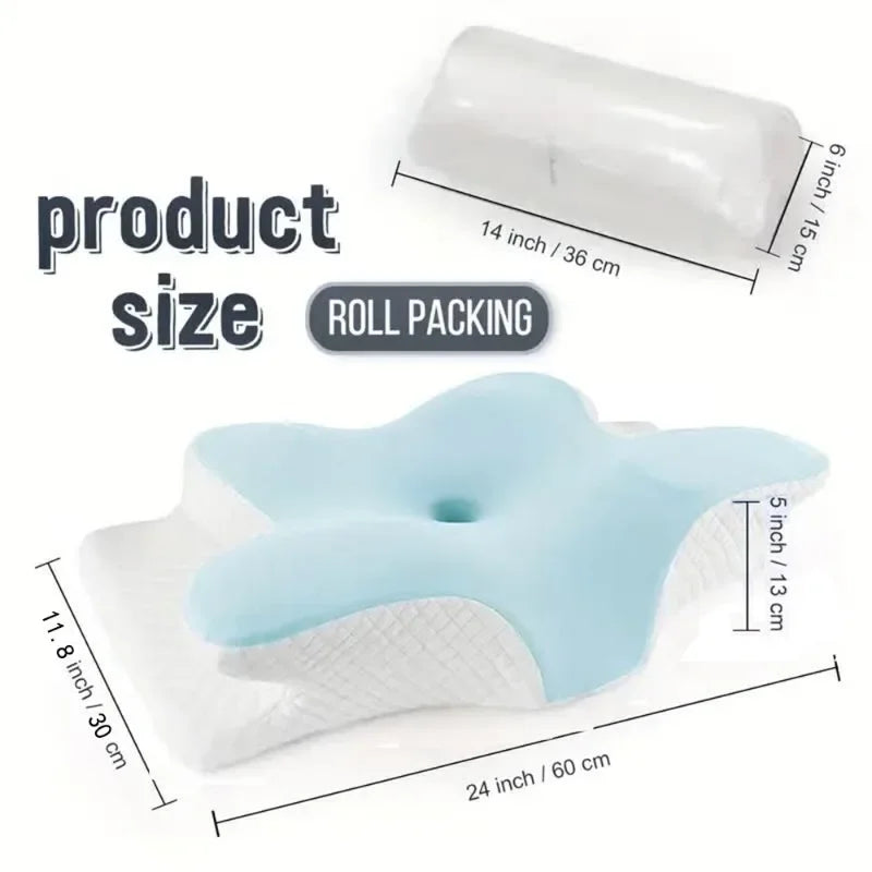 Butterfly Side Sleeping Pillow with Memory Cotton for Neck Support Massage Cushion Tidesmit