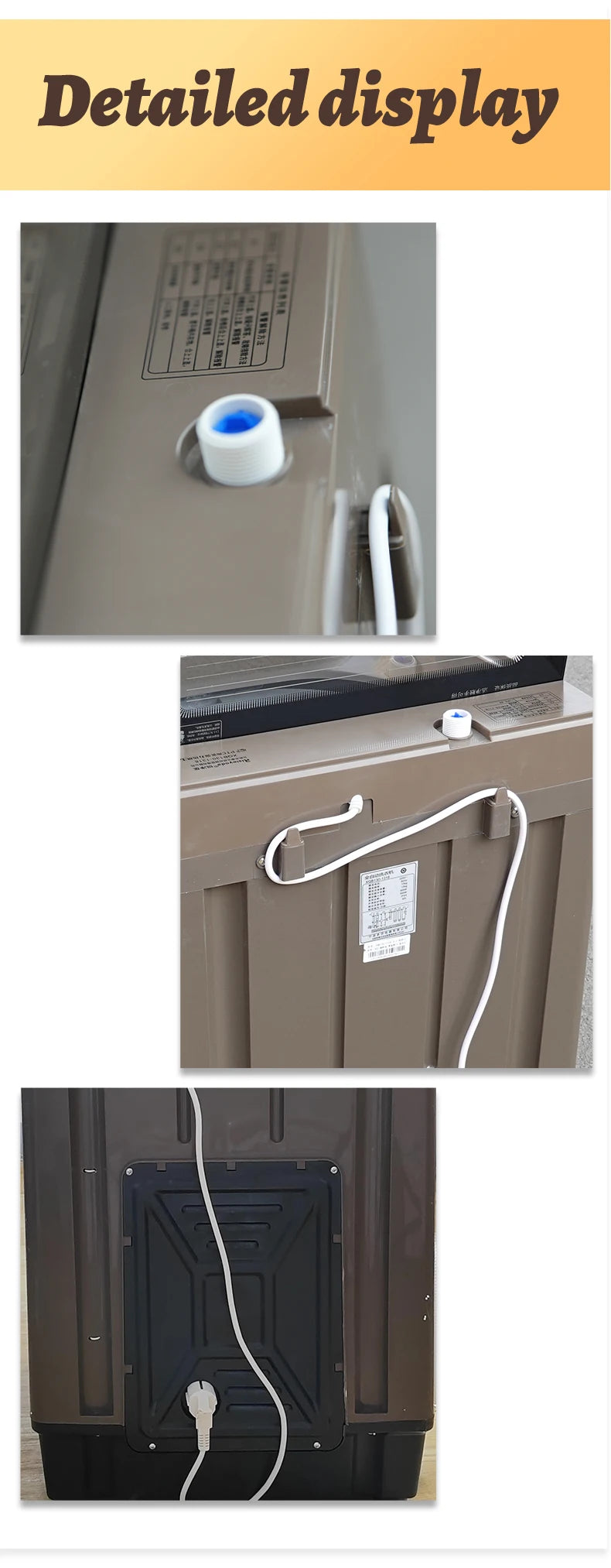 Tidesmit 20kg automatic washing and drying integrated pulsator machine, side view showing control panel and drum