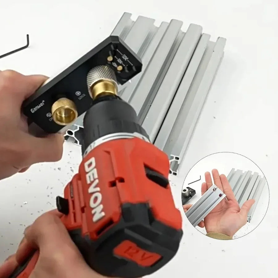 Aluminum Profile Positioning Punching Locator 20/30/40 Series Profile Universal Drilling Jig Set with M6 and M8 Step Drill Bits