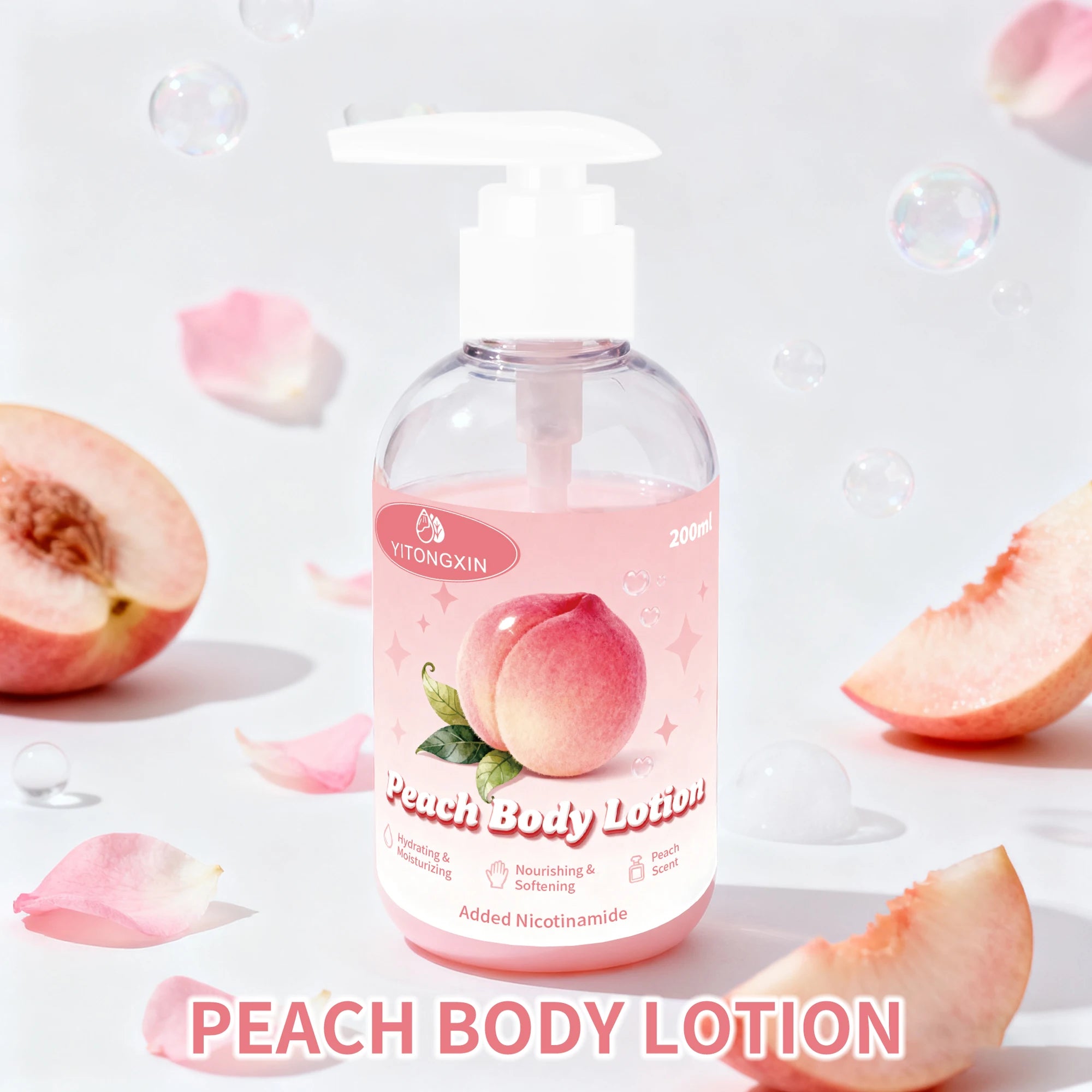 Peach Niacinamide Body Lotion, Fruity Fragrance, Hydrates And Moisturizes The Skin, Smooth And Easily Absorbed