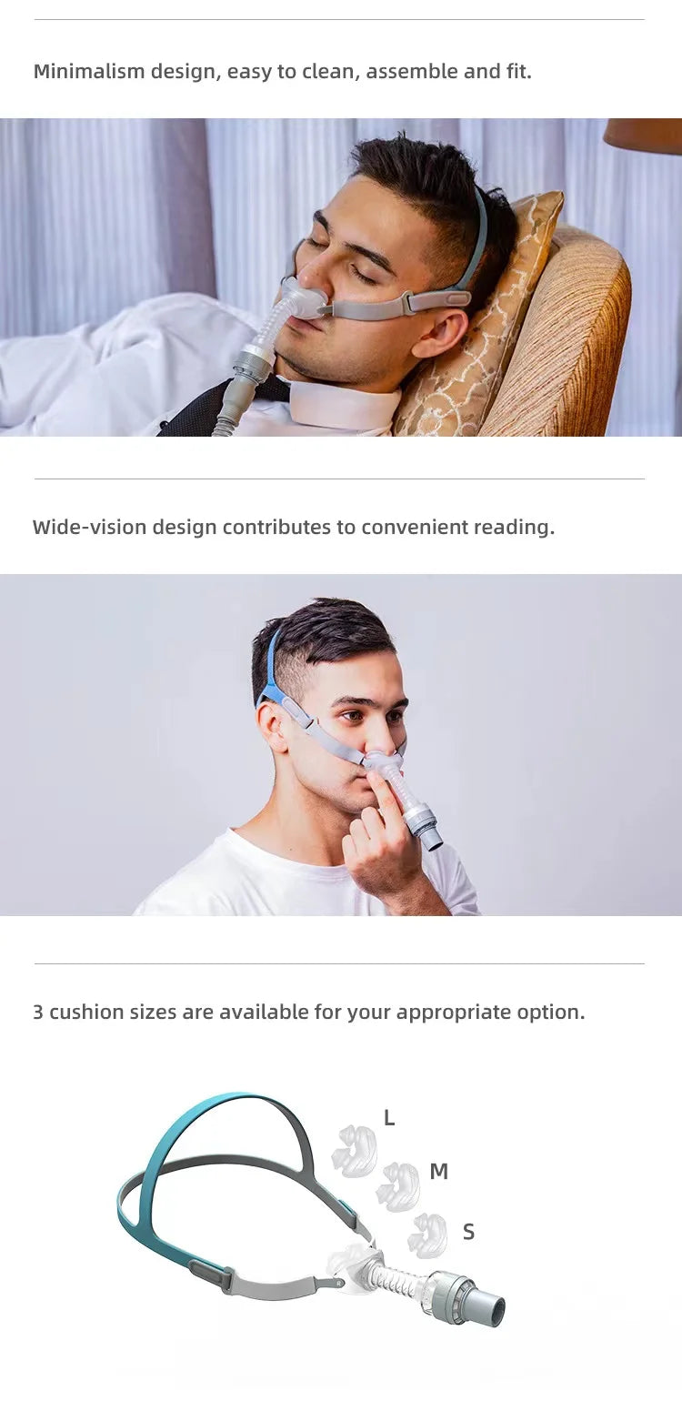 BMC P2H M1 MINI CPAP Mask with Waterless Humidification Filter Elements S/M/L Full Sizes Nasal Pillows Mask Sleep Apnea Light