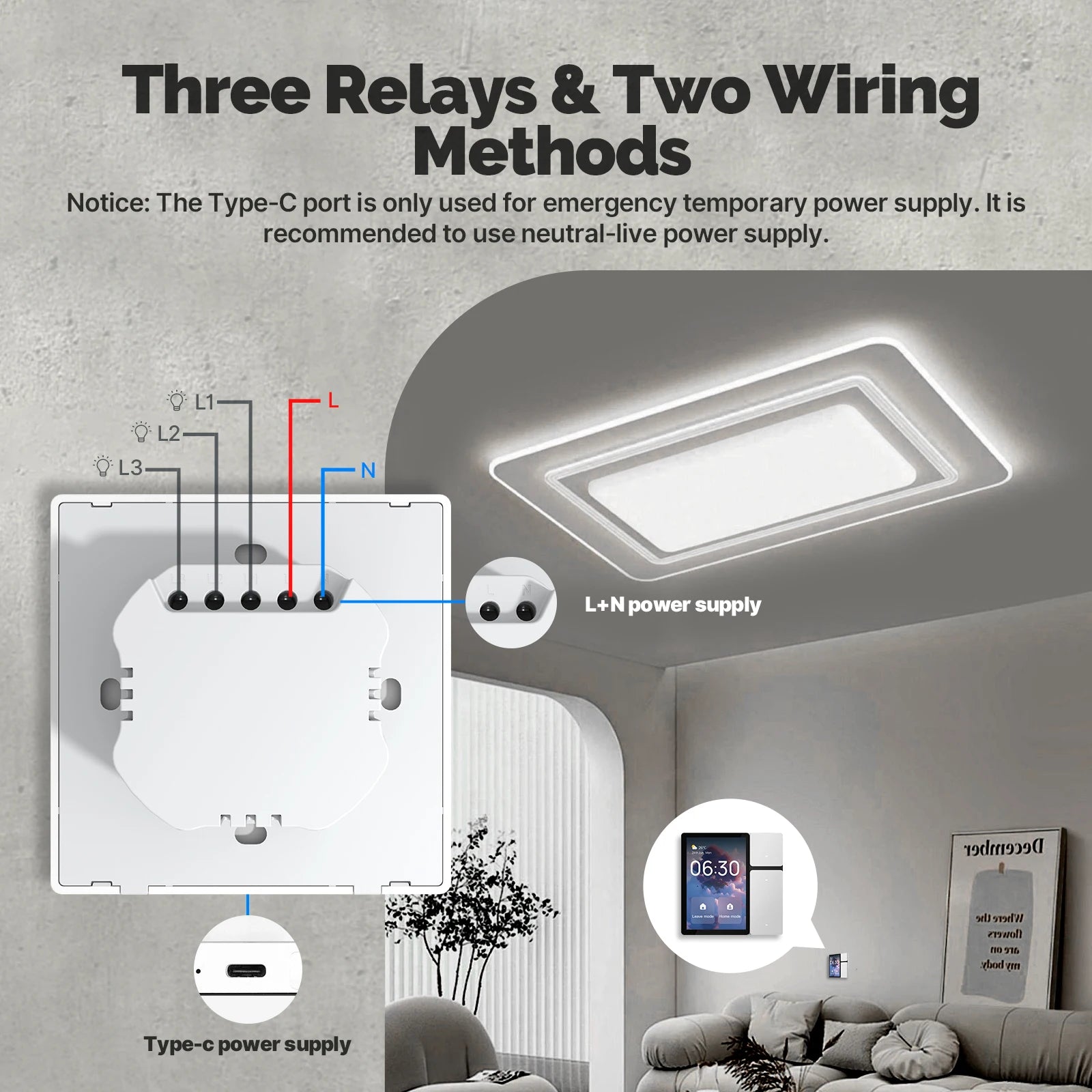 Smart Home Control Panel 3.5 Inch Touch Screen Wi-Fi Hub (EU Standard) Tidesmit