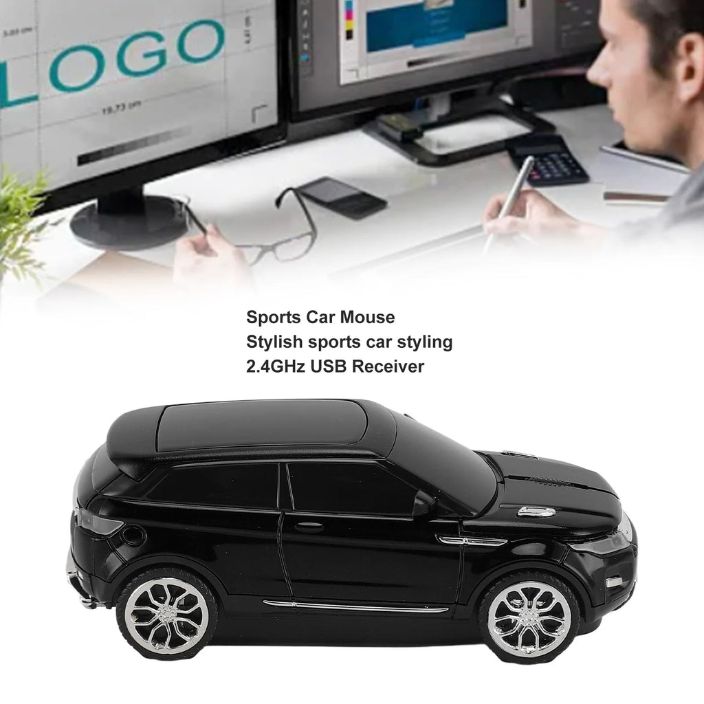 Car Shape Wireless Gaming Mouse Mice 2.4GHz 1600 DPI Cool 3D Car Shape Computer Mouse with USB Receiver for Laptop