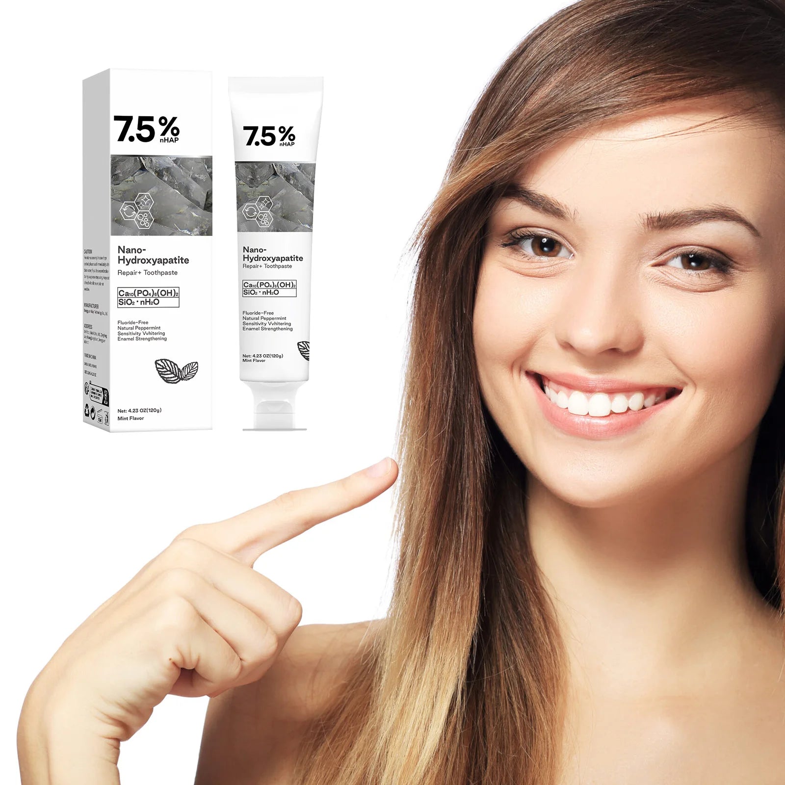 Tidesmit 120g Nano Hydroxyapatite teeth whitening toothpaste for stain removal and fresh breath
