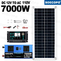 7000W Portable Solar Generator Kit 12V/24V To 110V 220V Inverter 100A Controller 200W Panel Power Mini Fridge Lights for Camping