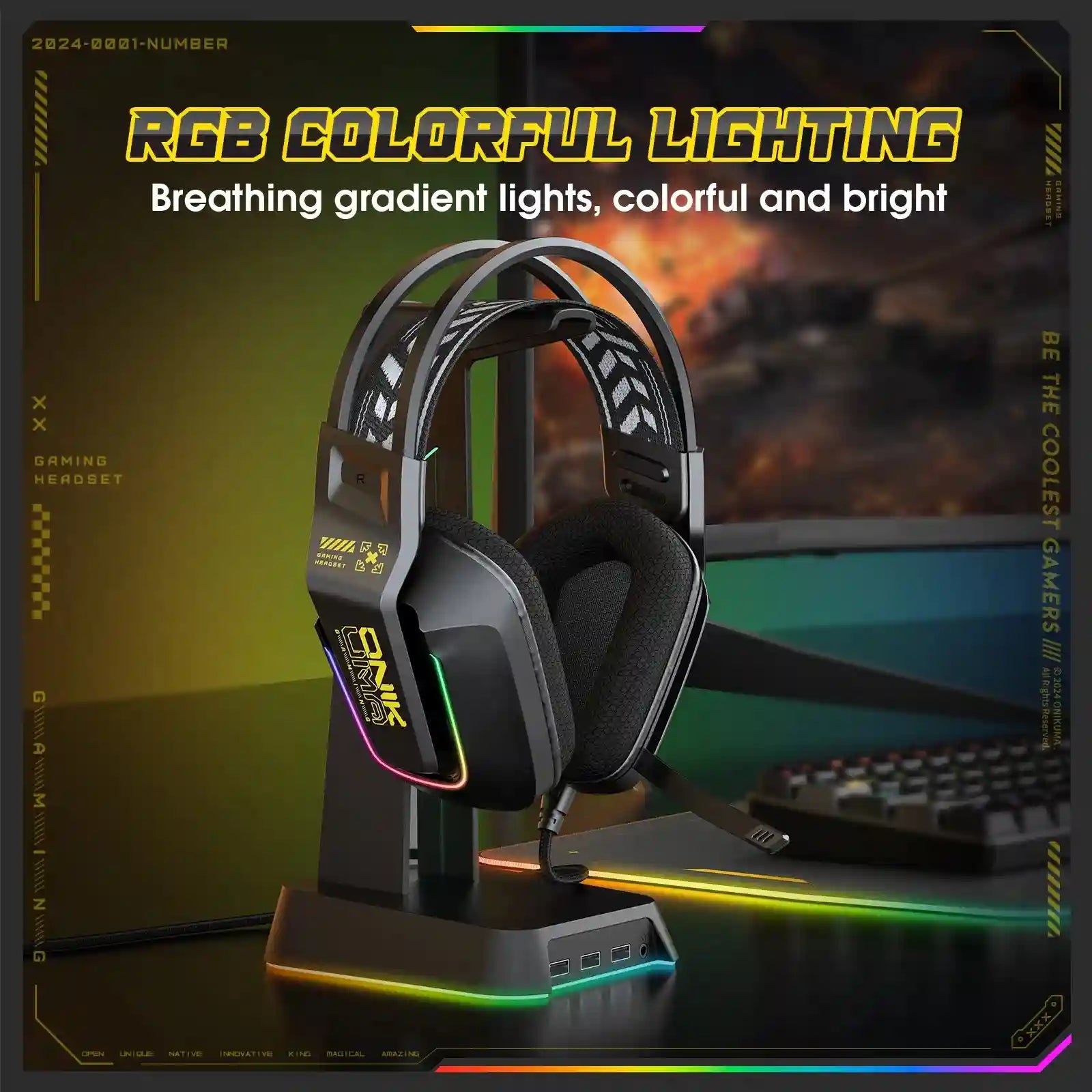 Wired Over-Ear Headphones with Foldable Stereo Bass and Built-in Mic Tidesmit