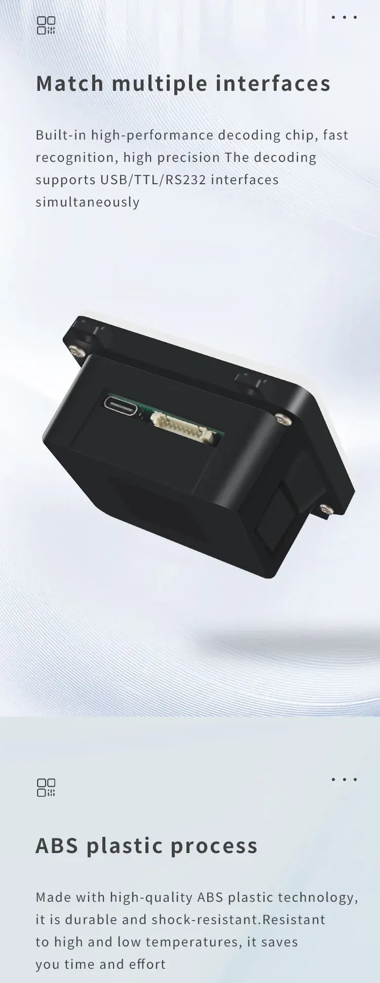 Small Bar Code Scanner USB TTL RS232 Embedded 1D 2D Barcode Reader QR Code Scanner Module Apply for Vending Machine