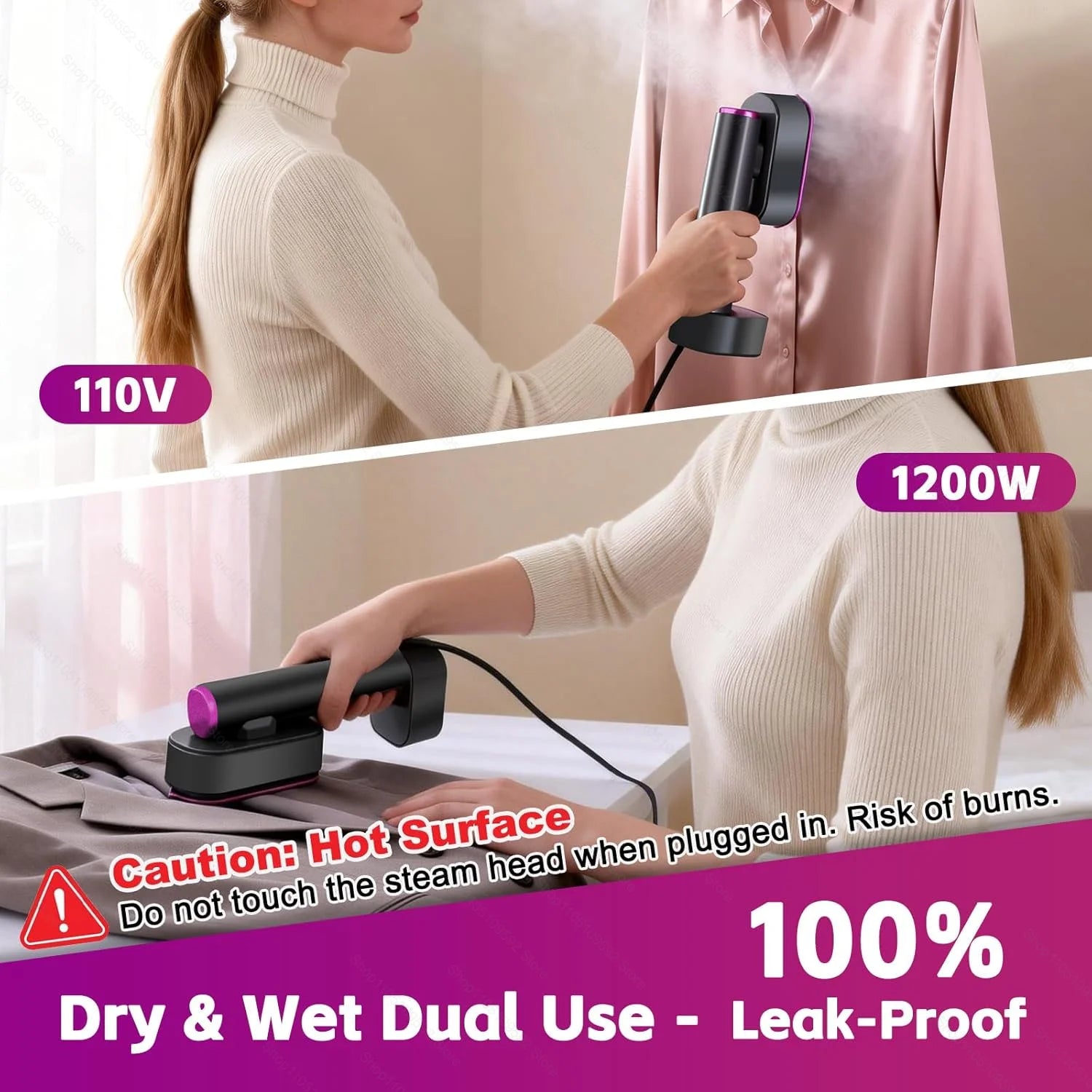 Tidesmit portable mini handheld garment steamer for clothes, compact fast-heating steam iron for travel and home use.