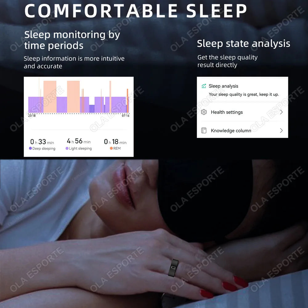 Tidesmit Smart Health Ring: NFC Fitness Tracker & Heart Rate Monitor Tidesmit