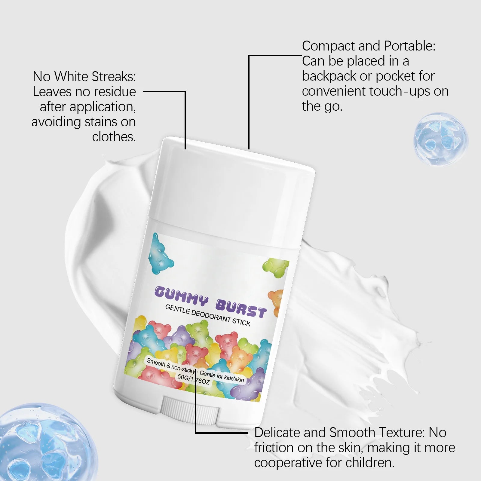 Tidesmit kids antiperspirant deodorant stick for sweat and odor control with long-lasting refreshing fragrance.