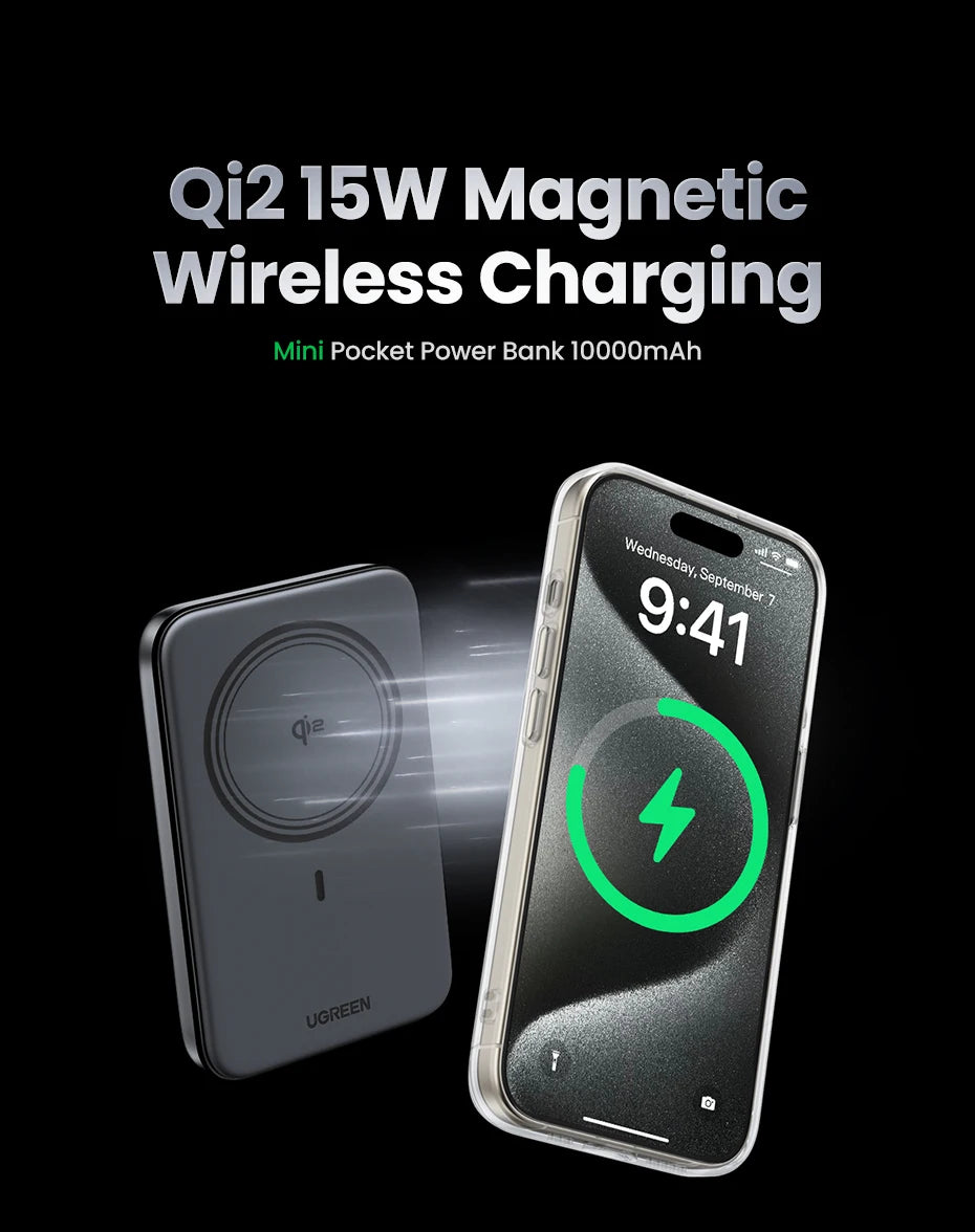 Magnetic Power Bank 10000mAh Qi2 30W Fast Charger for iPhone Tidesmit