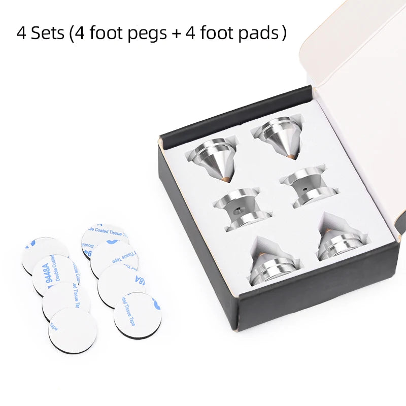 ERUMPENT 4PCS HiFi Speaker Stand Feet Foot Pad High Quality Shock-absorbing Pins Aluminium Alloy Metal Foot Pads for Sound Box