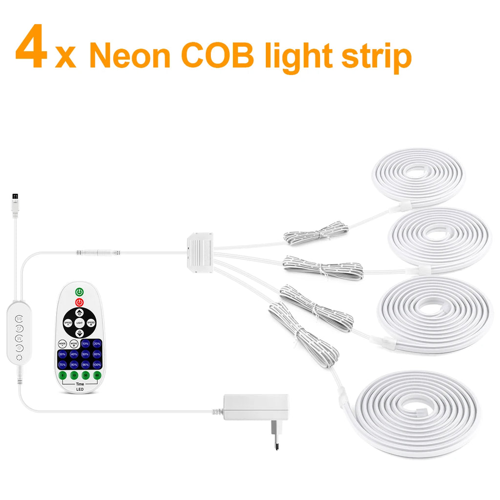 Bluetooth APP Control Self-Adhesive Neon COB LED Strip Light Bedroom Embedded Acoustic Wall Panel Decor Backlight LED Tape