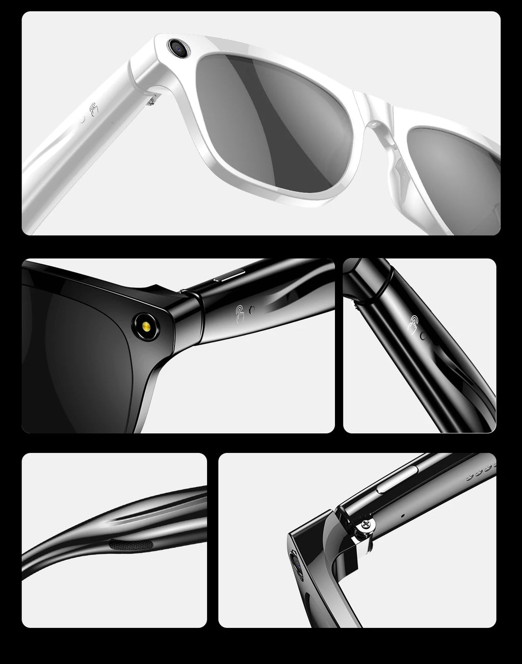 Tidesmit Smart Glasses with Camera, Bluetooth Audio and Voice Control Tidesmit