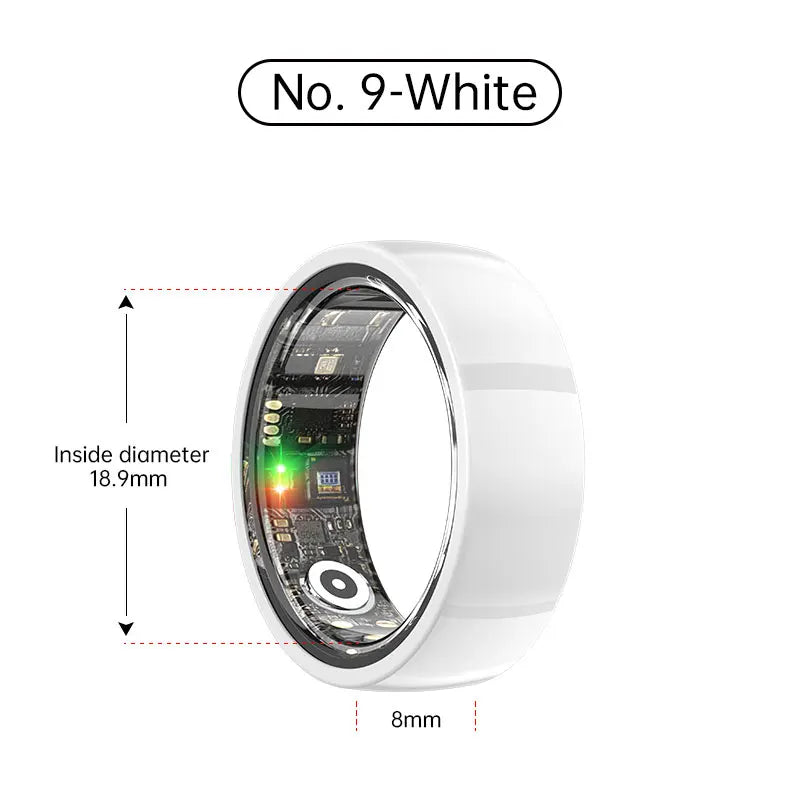 Smart Health Ring – Waterproof Fitness Tracker by Tidesmit Ceramic White No. 9 Tidesmit