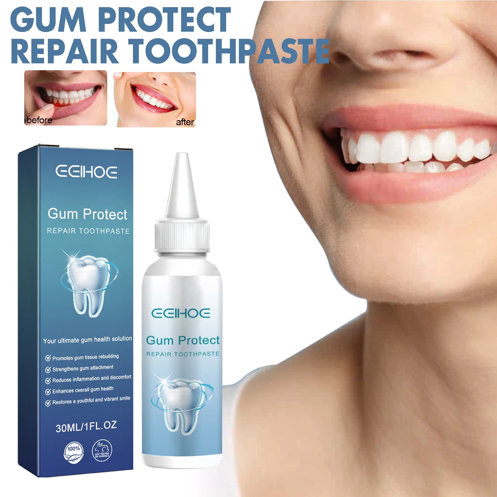 Tidesmit Rapid Repairing Gum Atrophy Toothpaste for dental allergy relief and deep cleaning teeth care