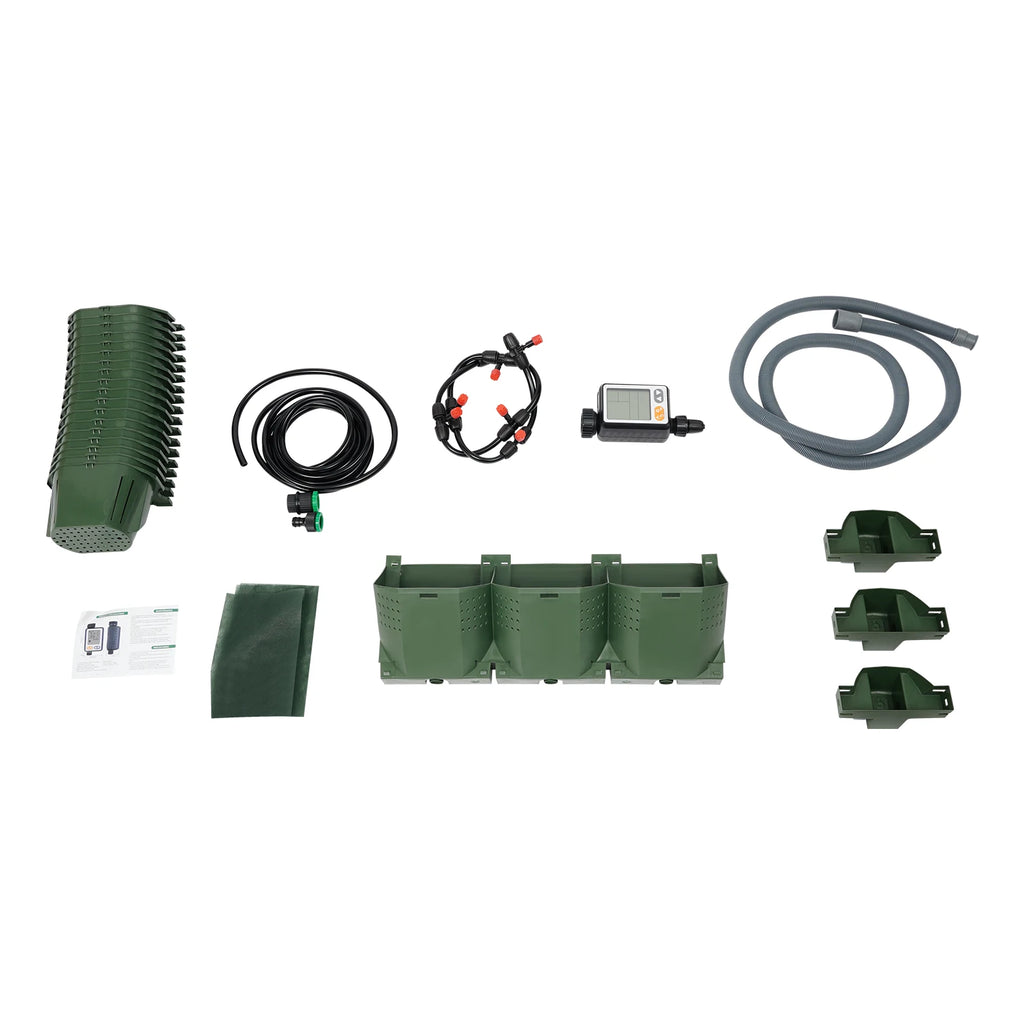 36 Cups Vertical Wall Planter Kit W/Auto Drip Irrigation Smart Timer & LCD Display Home Garden Grow Bag Garden Planter