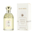 Jean Miss Aqua Allegory Mint Grass EDT 100ml: floral fragrance in a honeycomb-textured bottle with round gold cap.