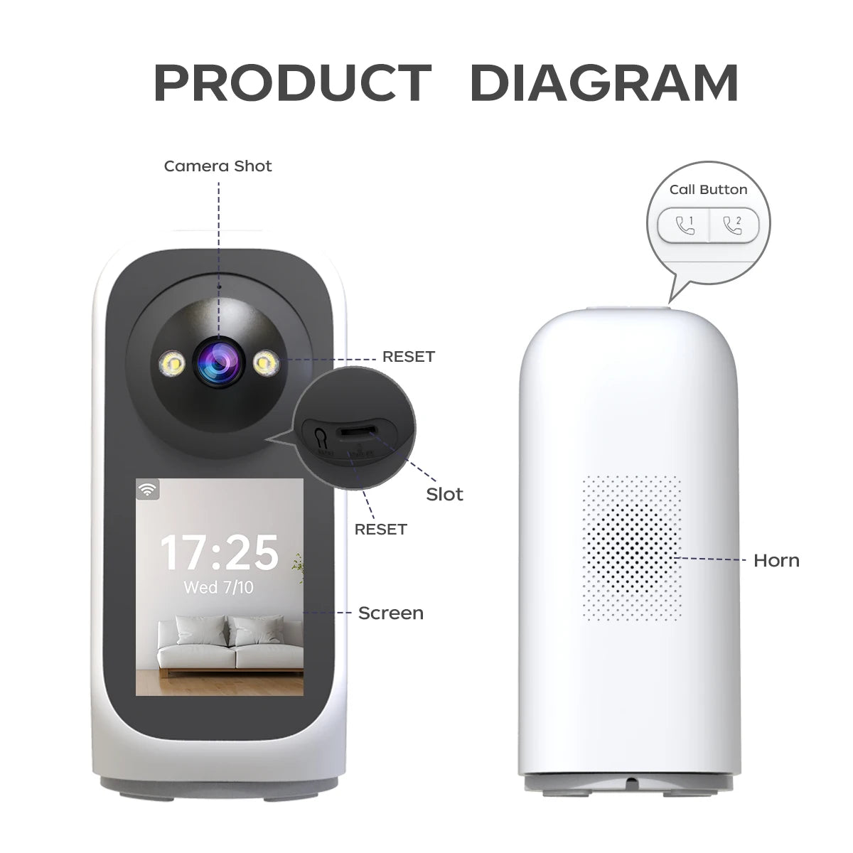 JOOAN 3MP PTZ 5G Wifi Camera HD 2.8” Touch Screen Baby Monitor Color Night Two Way Audio Wireless Smart Home Security Camera