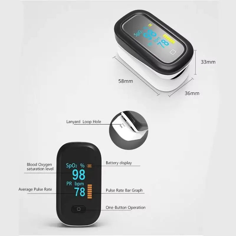 JianYouCare portable finger Pulse Oximeter Saturometer led Spo2 PR PI Oximetro De Dedo Blood Oxygen Heart Rate Saturation Meter