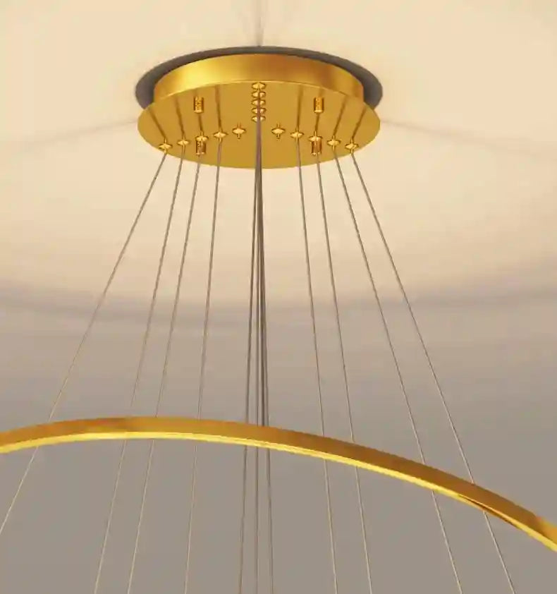 Modern LED Ring Pendant Light for Dining Room | Adjustable Black Finish Tidesmit