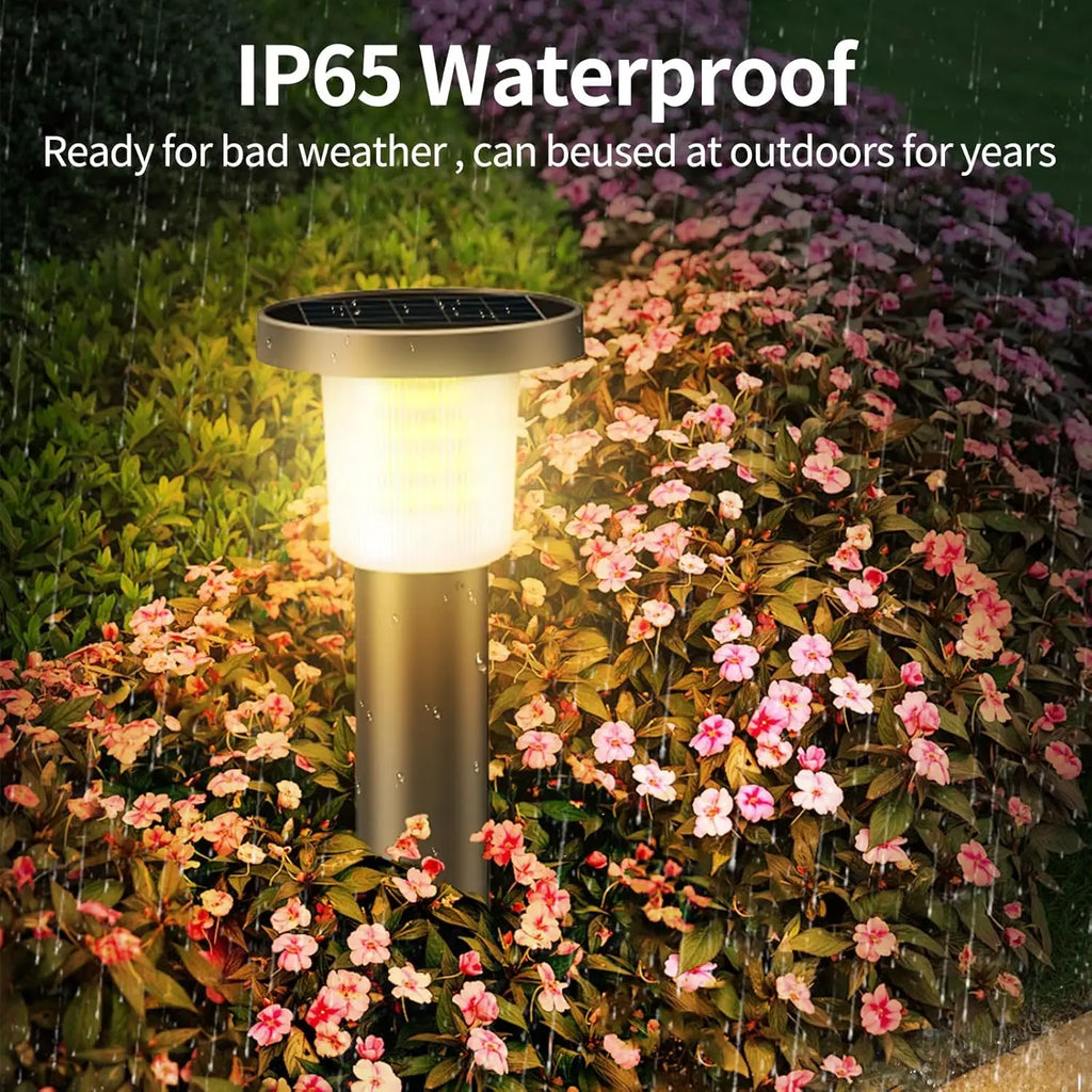 Intelamp 3800mah 500LM 2 Pack Solar Pathway Lights Lawn Lights Outdoor Auto On/Off Landscape Light For Yard Garden Driveway Patio Walkway