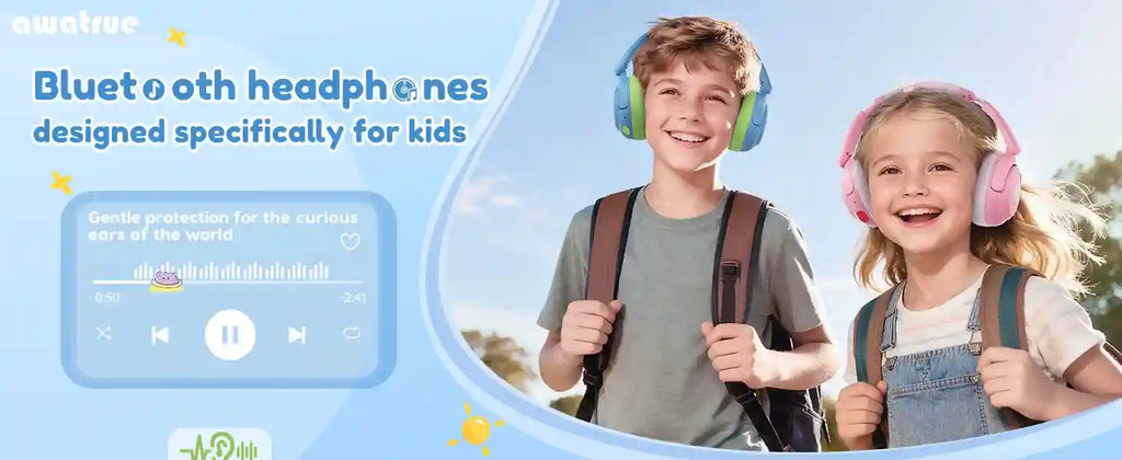 Kids Wireless Headphones - Safe 85dB Audio Over-Ear Design Tidesmit