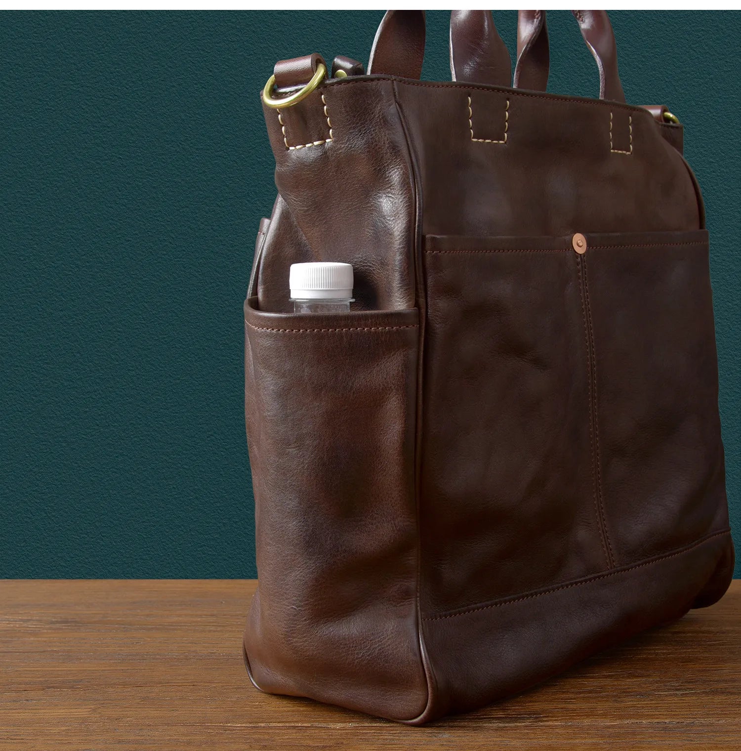 Fashion organizers designers handmade genuine leather men's tote bag outdoor travel luxury vegetable tanned cowhide handbags