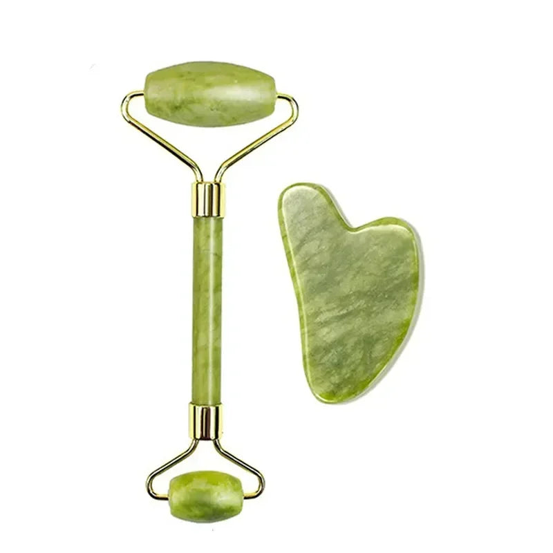 Jade Roller and Gua Sha Set | Natural Stone Facial Lifting Massage Tool Body Shaping Massage Equipment Tidesmit