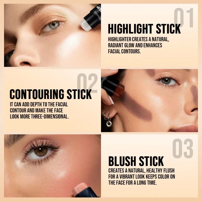 Tidesmit waterproof highlight stick for 3D face contouring and concealing with a natural finish long-lasting wear