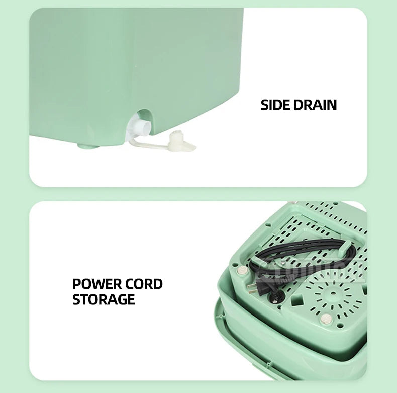 Tidesmit portable foldable washing machine for socks and underwear, compact laundry appliance side angle view