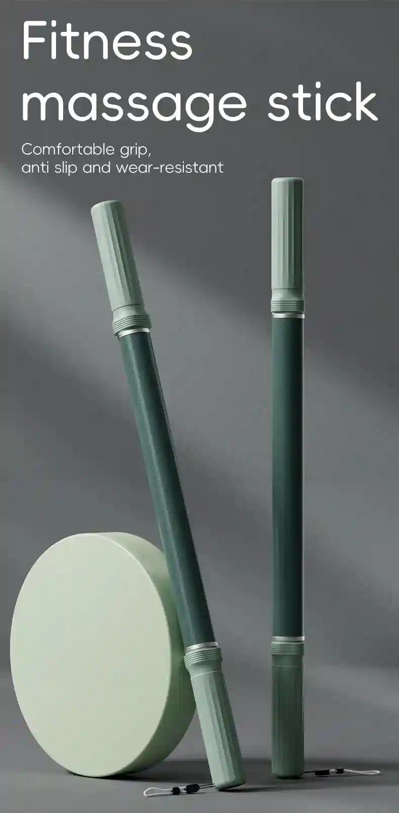 Massage Stick Roller for Deep Tissue Muscle Relief - 58cm Tidesmit Massage Roller Tidesmit