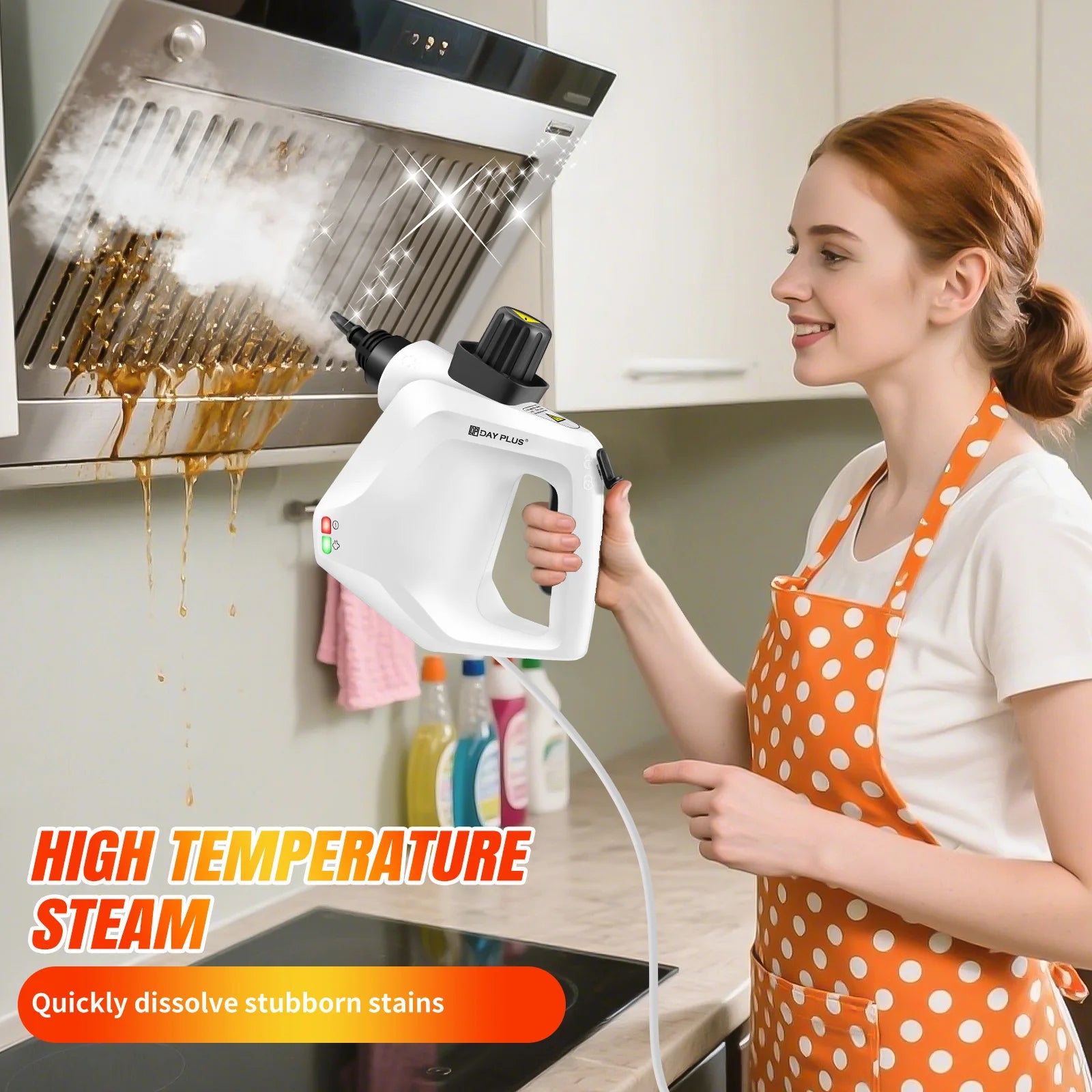 Tidesmit high pressure steam cleaner featuring steam cannon and 9-piece accessory set for deep cleaning surfaces.