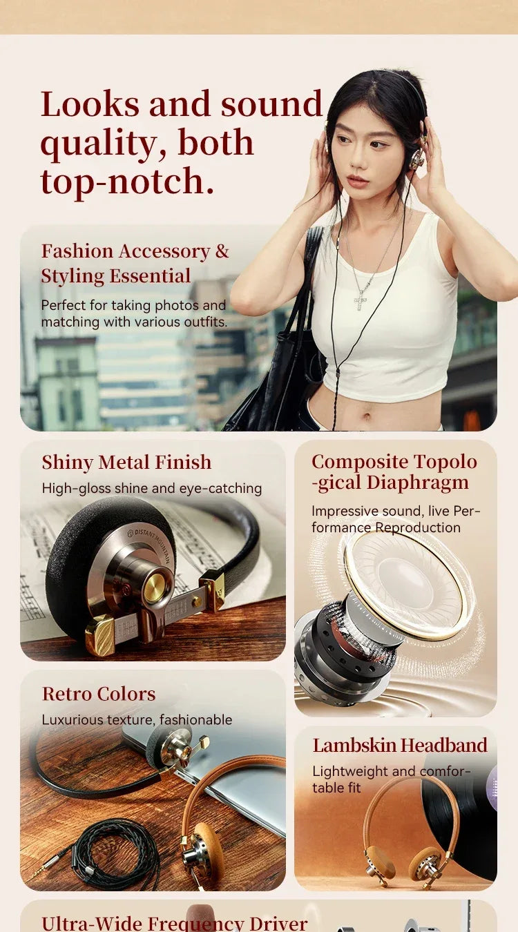Vintage Metal Over-Ear Hi-Fi Headphones RZ200m by Tidesmit Tidesmit