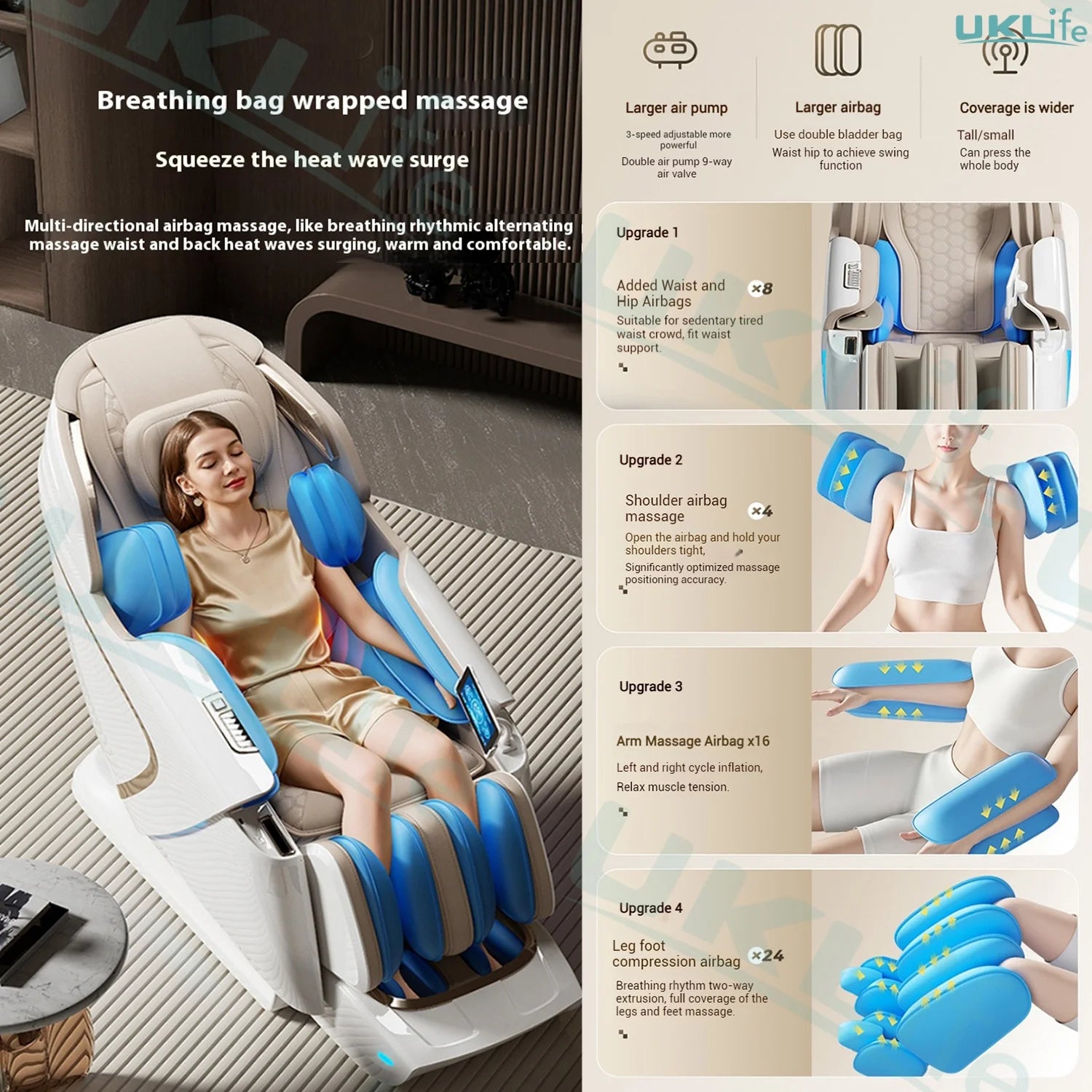 Zero Gravity 4D SL-Track Full Body Massage Chair by Tidesmit Body Shaping Massage Equipment Tidesmit