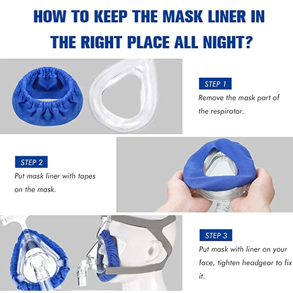 CPAP Mask Liners for Full Face Masks Moisture Wicking, Pressure Reducing, Comfort Enhancing,Washable,Cotton Cover