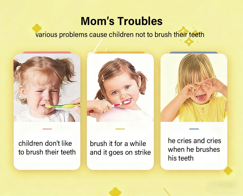 Children U-shaped Electric Toothbrush 360°Automatic Electric Toothbrush Rechargeable Smart Blue Light IPX7 SiliconeToothbrush