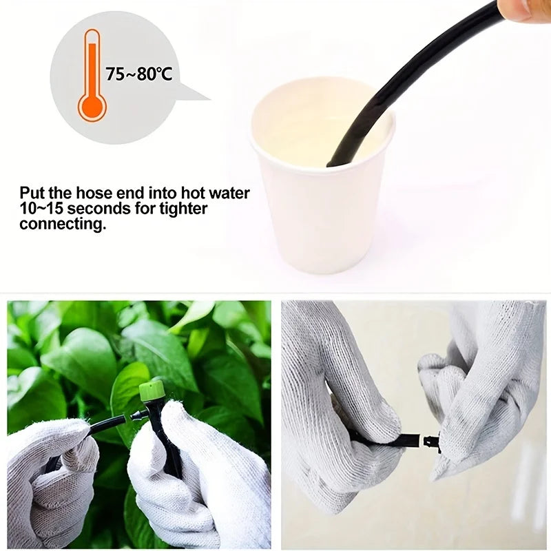 Drip Emitters Perfect for Tube PE Pipe,Adjustable 360 Degree Water Flow Irrigation Drippers on Stake for Flower Bed,Garden, Lawn