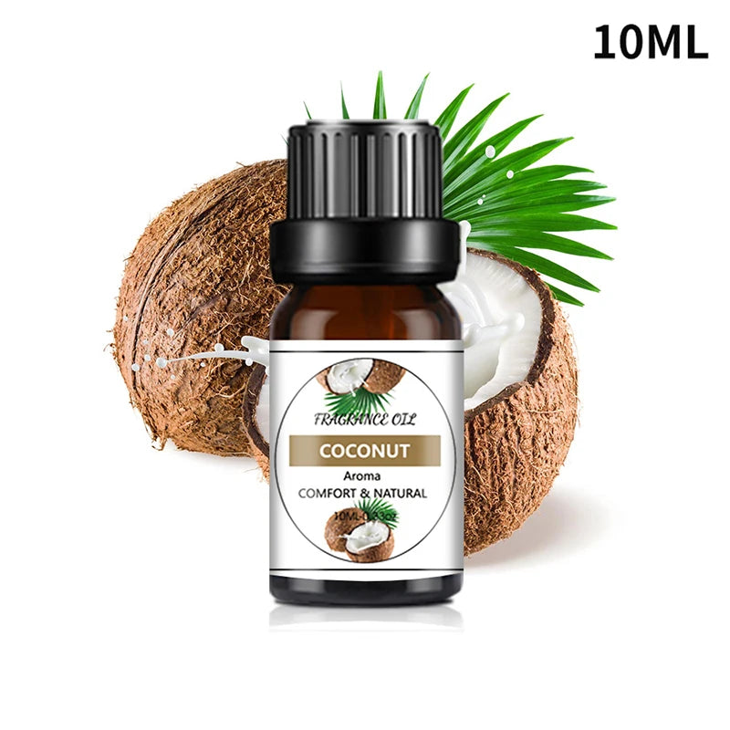 10ML Cherry Strawberry Lavender Jasmine Rose Vanilla Essential Oils for Diffuser, Humidifier, Massage, Candle, Soap Making