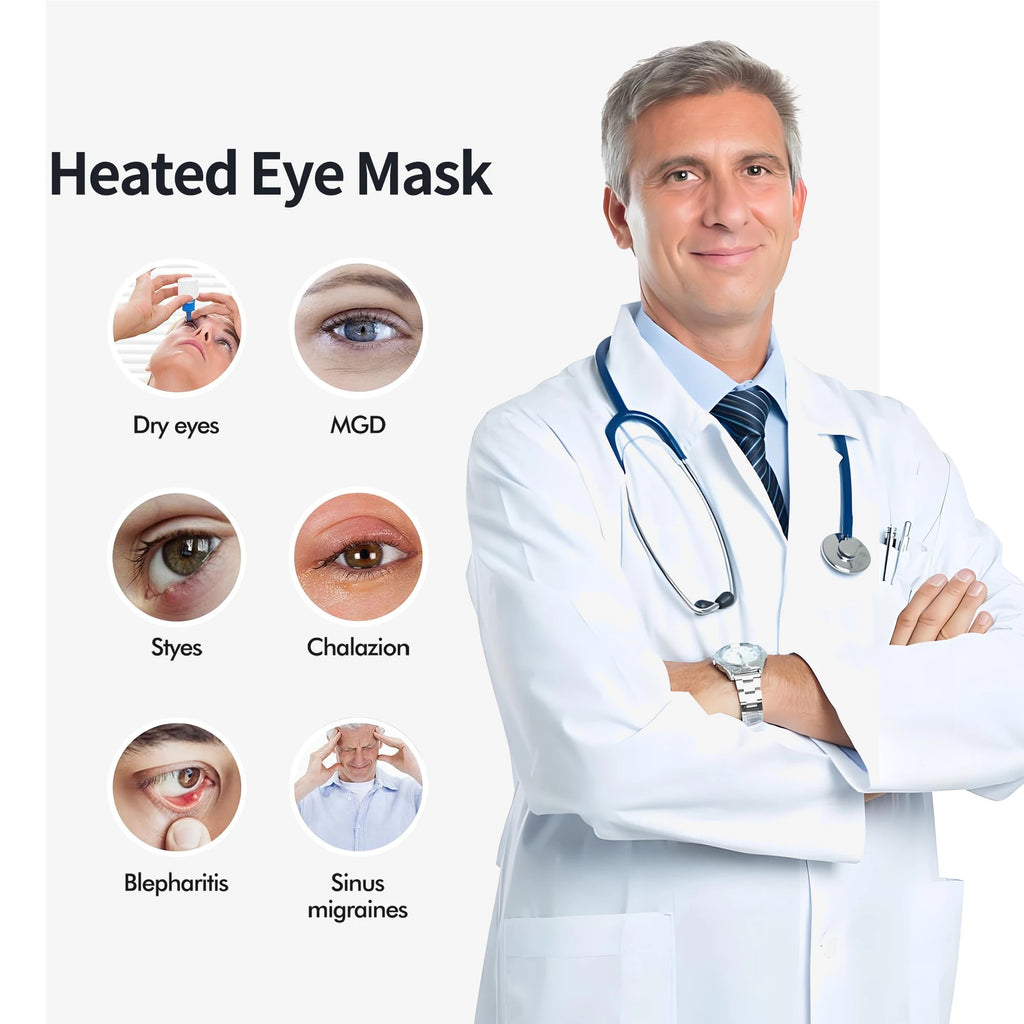 Electric Heated Massage Eye Mask for Eye Fatigue and Deep Relaxation Relaxation Treatment Tidesmit