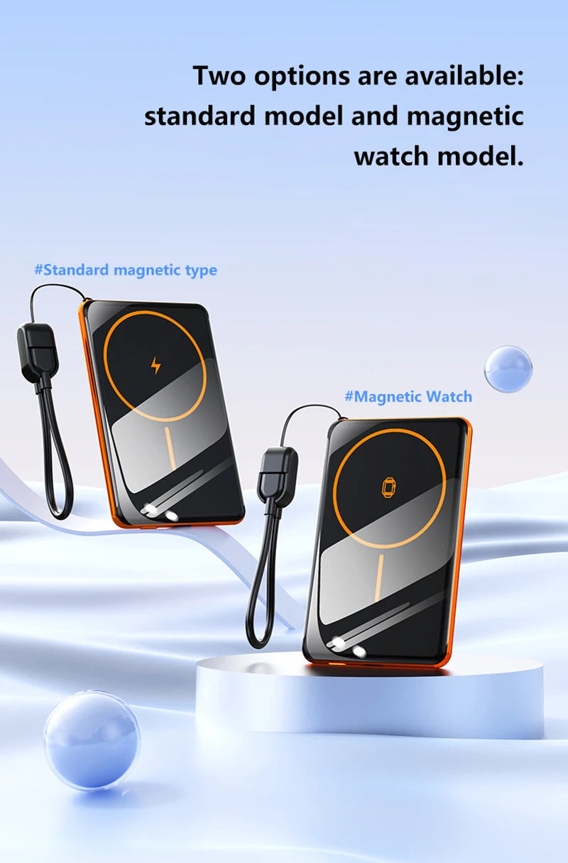 Magnetic Fast Charging Power Bank - High Capacity Travel Battery Pack Tidesmit